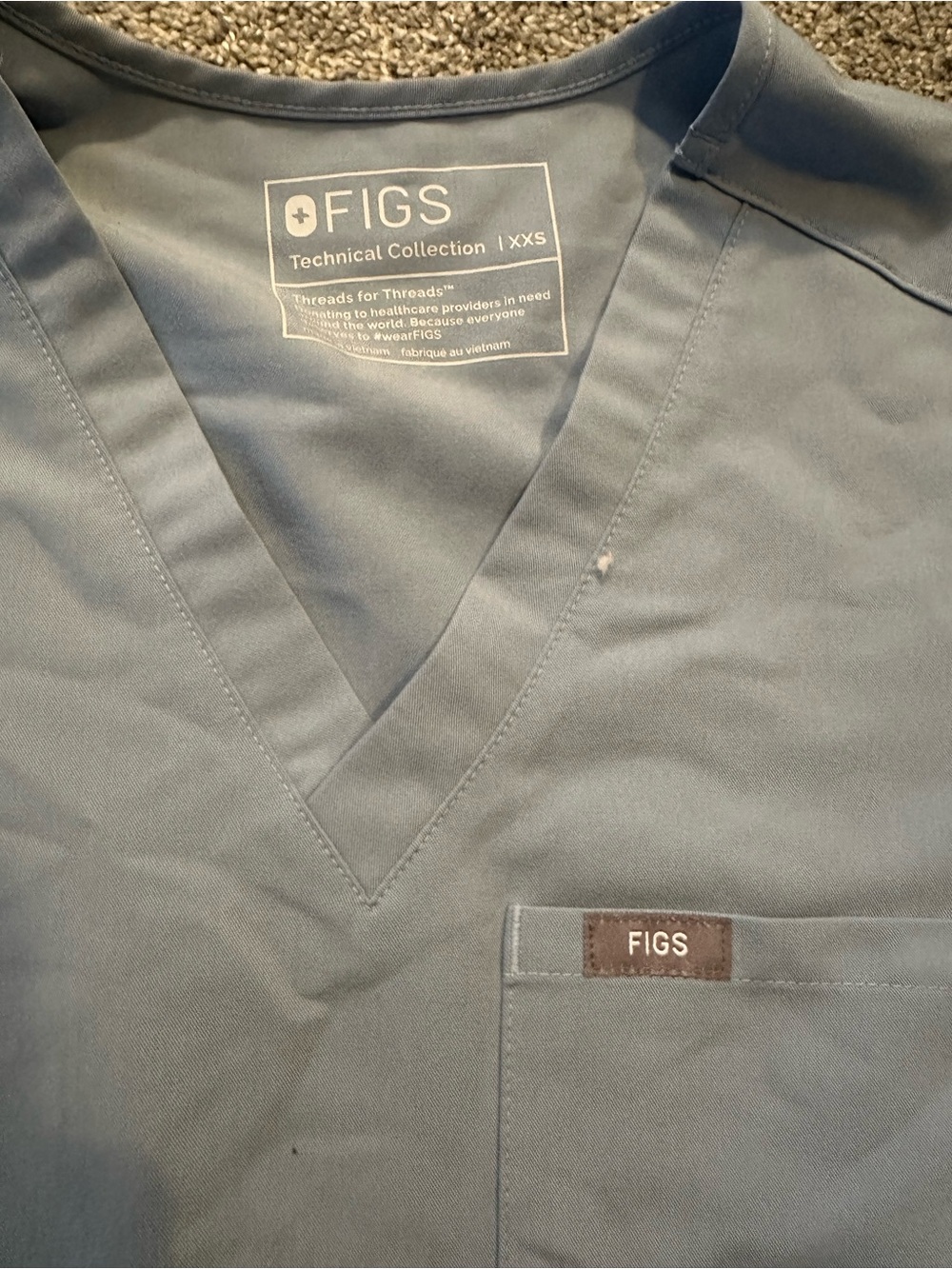 Figs Slate Blue VโNeck Scrub Set